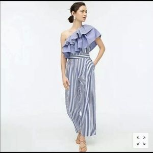 J.Crew one shouldered ruffled jumpsuit